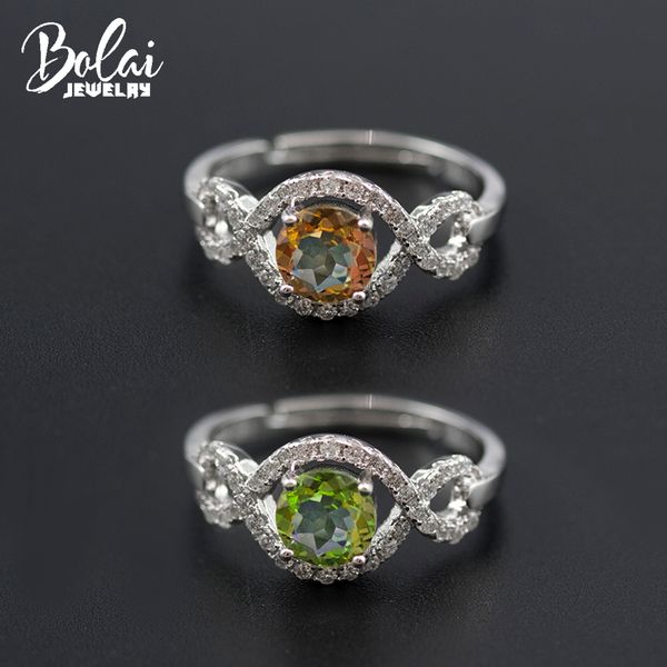 

bolai sultanit ring 925 sterling silver color change nano diaspore gemstone fine jewelry infinity wedding rings for women new, Golden;silver