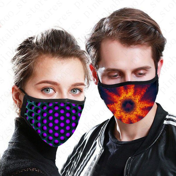 

взрослые многоразовый маска tie-окрашенных 3d digital печатного дизайн mouth обложка летних масок washable хлопок 2 слоя пыленепроницаемых м, Blue