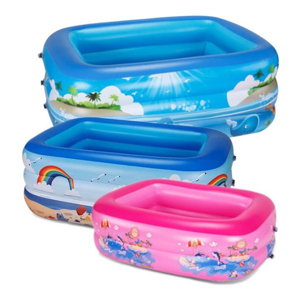 

eco-friendly pvc swimming ring round three-color children's inflatable baby pool thicken pvc party swimming pool float