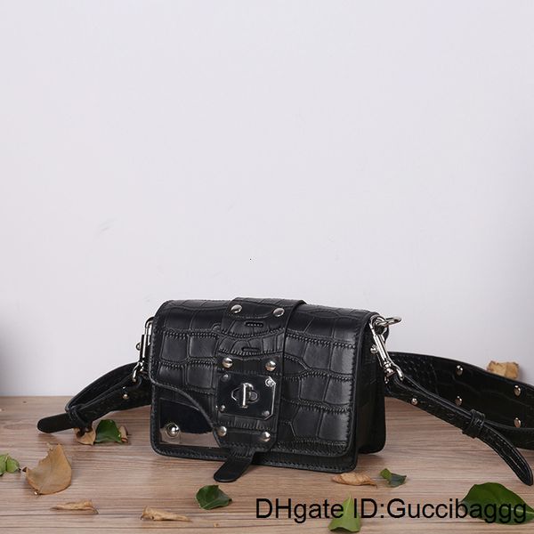 

2020 european and american fashion women's bag 2019 summer new leather personality crocodile leather one shoulder messenger small squar