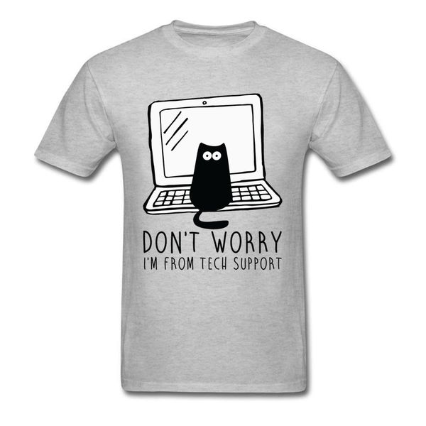 

computer programs cat printed t-shirt tech support 3d funny cats tshirt latest cotton tshirts cat software programming men, White;black