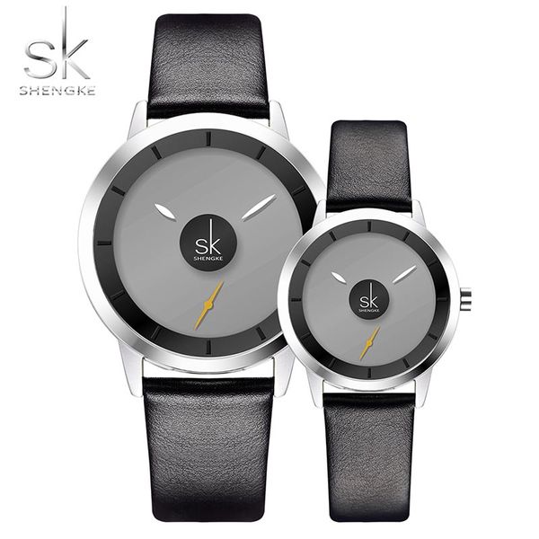 

new relogio couples watch leather quartz watch mens ladies fashion sport clock men's watches sk women's watches gifts, Slivery;brown