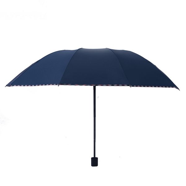 

firm windproof large umbrella three folding umbrella black coating anti-uv sunny rainy umbrella short handle umbrellas wholesale vt0484