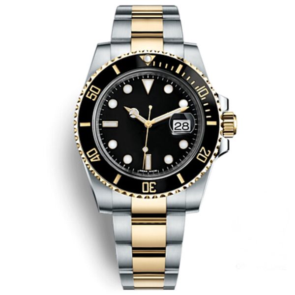 

new ceramic bezel men watche mechanical tainle teel automatic 2813 movement watche gold ilveer two tone trap wri t watche