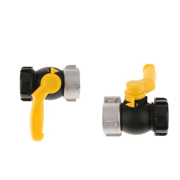 

2pcs ibc tote tank drain adapter garden hose ball value 62mm to 2
