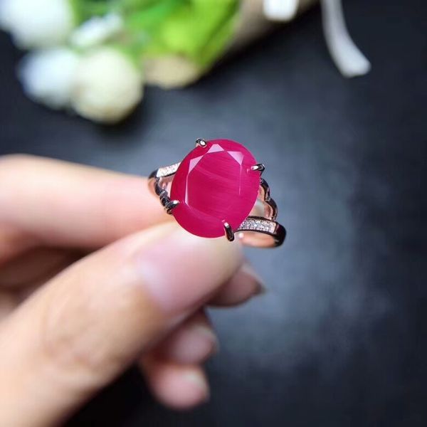 

meibapj natural new burning ruby gemstone fashion ring for women real 925 sterling silver fine jewelry, Golden;silver