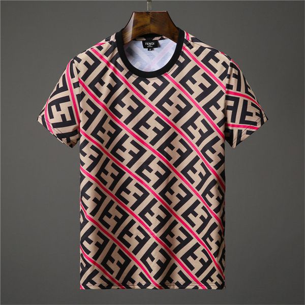 

Mens New Футболка Summer Colthing Мужские Свободные Дышащие Полосатые FF Последние Печати Фу