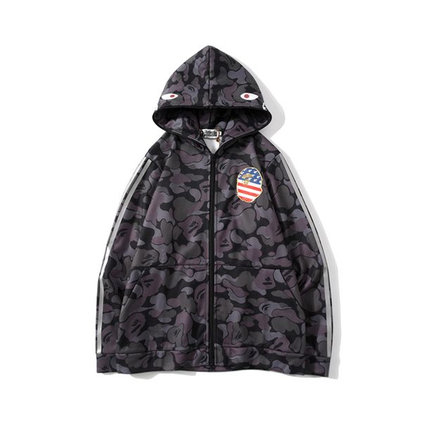 

classic tide brand jacket mens designer hoodie luxury casual jacket fashion trend sweatshirt ape man camo sports jacket zip hoodie selling, Black;brown