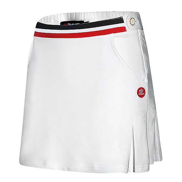 

pgm women's golf skirt summer breathable golf skirt tennis wear, Black;red