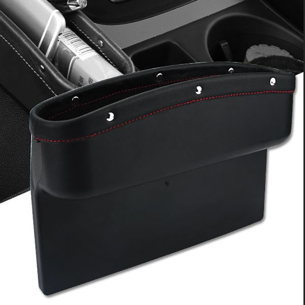 

car seat organizer leather car seat storage box console side pocket with non-slip mat for cellphone wallet coin key card