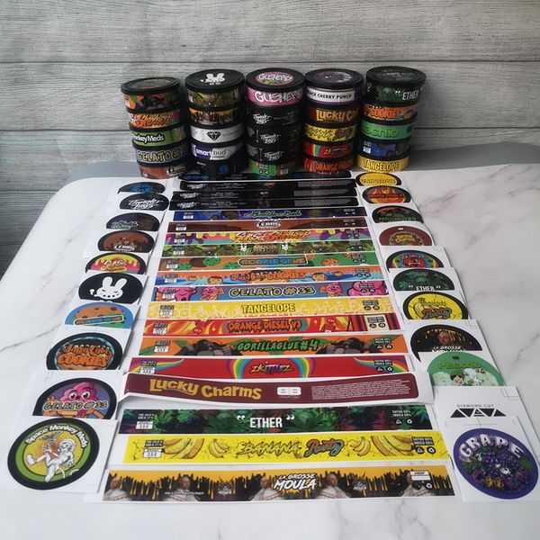 

new arrival 25 flavorstin cans sticker suitable for 3.5 gram tin can 73.3*24mm tuna tin dry herb flower container with flavor stickers