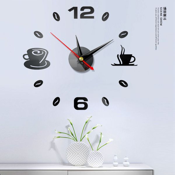 

40cm wholesale-home decoration big number mirror wall clock modern design large designer wall clock 3d watch wall unique gifts