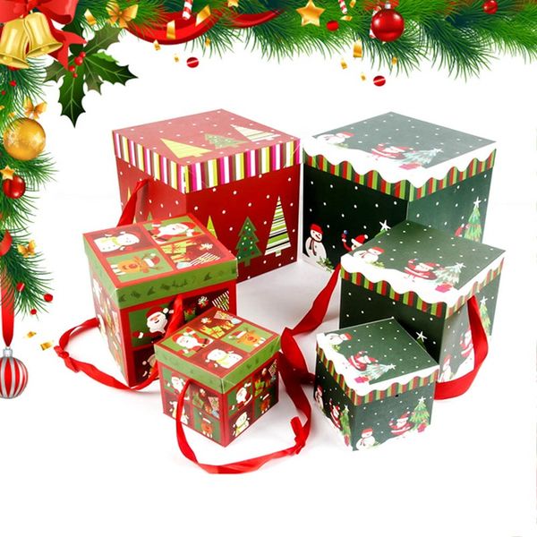 

прекрасный 1 шт. квадратная коробка конфет держите рождество вечеринка бумажные подарочные коробки упаковочная сумка декор дня рождения рожд