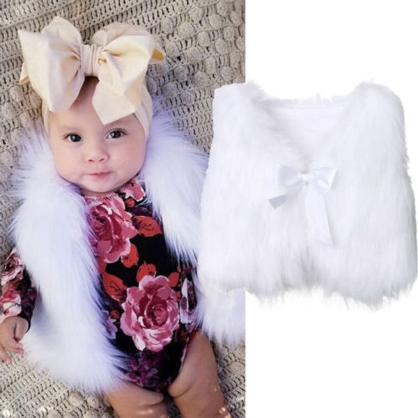 

2018 brand new winter kids girls faux fur vest waistcoat baby girl warm winter coat outwear lovely solid soft waistcoat 6m-5t, Blue