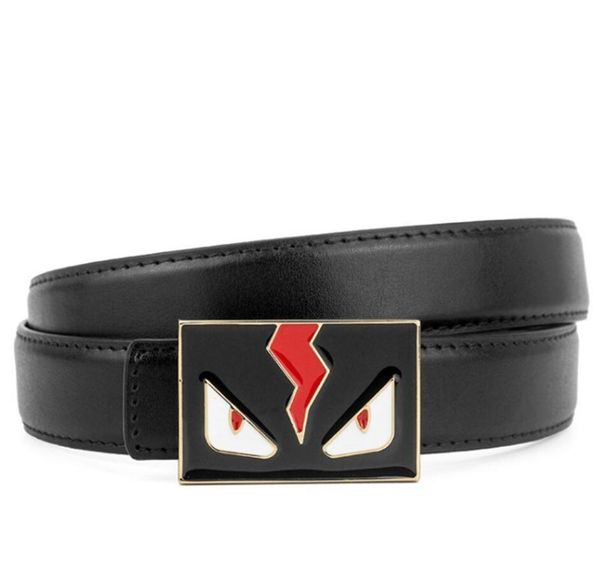 

designer belts woman belt with monster pattern brand smooth buckle womens belts width 2.4cm 2 colors available cowhide, Black;brown