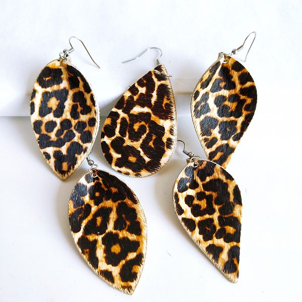 

зебра узор перо кожаные серьги для женщин тигровая кожа-как слеза серьги капли воды натуральный дикий зимний аксессуар падение доставка, Silver