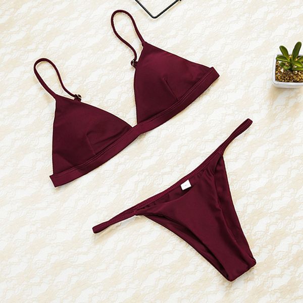 

2019 women micro bikini set push up swimwear solid beach bathing suit brazilian thong swimsuit girls bikini swim suit femme, White;black