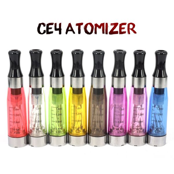 

1.6 мл эго CE4 атомайзер Clearomizer 2.4 Ом 510 нить для эго электронная сигарета испаритель картомайзер 8 доступных стилей