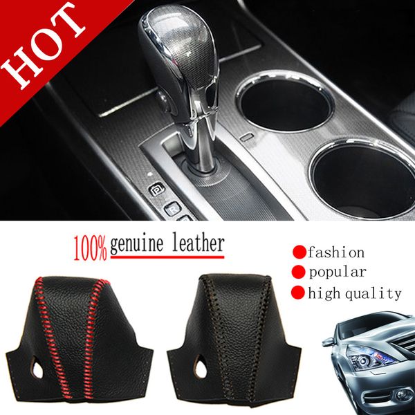 

genuine leather gear shift knob cover for 2.0 teana 2.5 teana leather gears sets handbrake sleeve mt