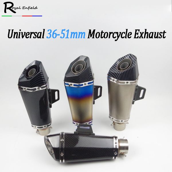 

universal 36-51mm modified motorcycle exhaust pipe muffler for akrapovic for yamaha bws 125 fz07 09 fz1 fz8 fz6r mt09 mt07