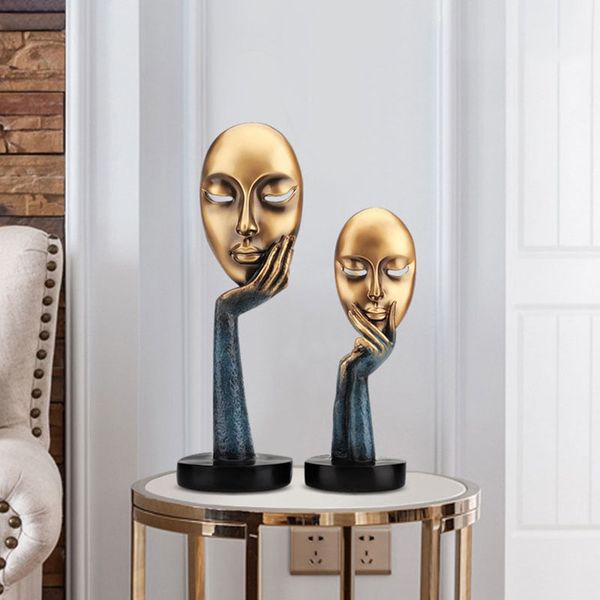 

modern house decor home decoration maison accessories thinker mask miniature figurines for living roomoffice corridor