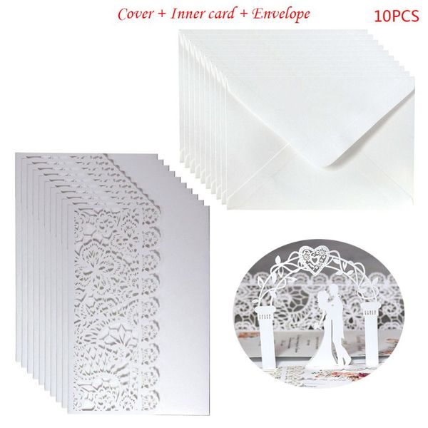 

10 pcs 3d european style wedding invitation card with envelope kits party supply