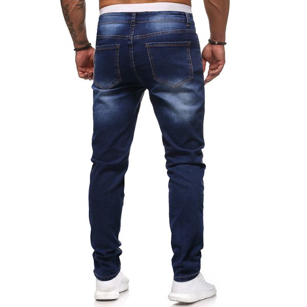 

eaby men jean fabric casual athletic pants trousers jeans k70, Blue