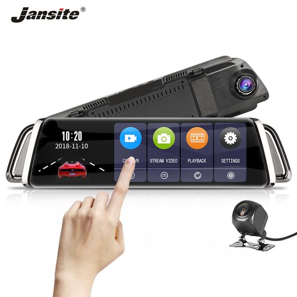 

jansite 10" touch screen car dvr fhd front 1080p with rear camera 1080p dual lens video recorder car cameras dash cam anti-shack