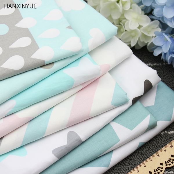 

twill 8 pcs cartoon star and wave cotton fabric diy patchwork sewing kids bedding bags cloth textiles sheet fabric 40*50cm, Black;white