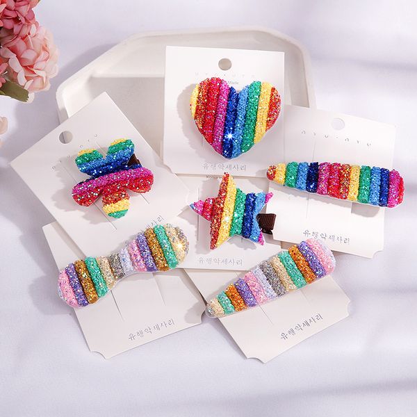 

hair accessories crystal hairpin color word clip bb bangs side girl, Slivery;white