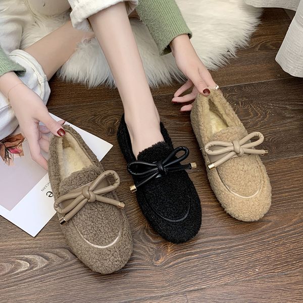 

boat shoe shallow mouth women shoes woman 2019 women's moccasins round toe all-match bow-knot casual female sneakers flats, Black