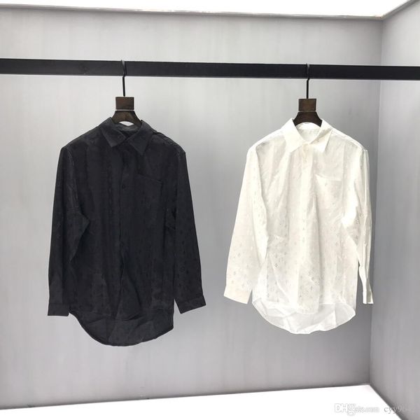 

new european men's long shirt long t-shirt printed dark jacquard short sleeve t-shirt letter logo same for men and women 02, White;black