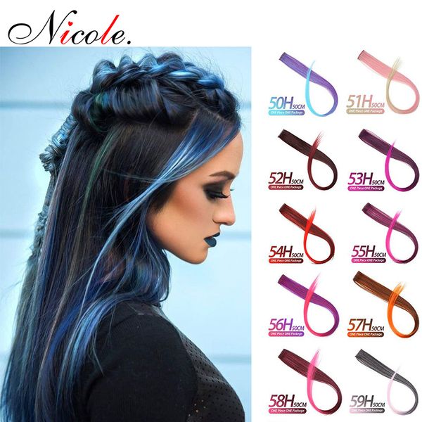 Nicole Hair 55cm Long Straight Color Piece Hair Extensions Clip In