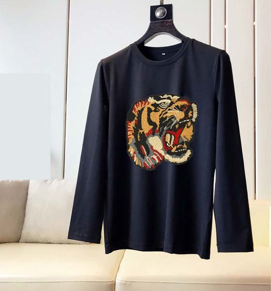

mens t shirts fashion 2019 men long sleeve t shirt men casual 100% cotton tshirt a65, White;black