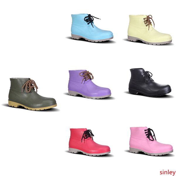 

ale 2020 no-brand design rain boots low labor insurance shoes steel toe cap black yellow pink red purple dark green men shoes 38-44