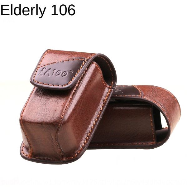 

old man 100 folding case case portable leather glasses box leather presbyopic glasses box, Blue