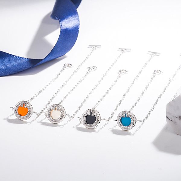 

s925 sterling silver double t letter round bracelet female hipster bracelet, Golden;silver