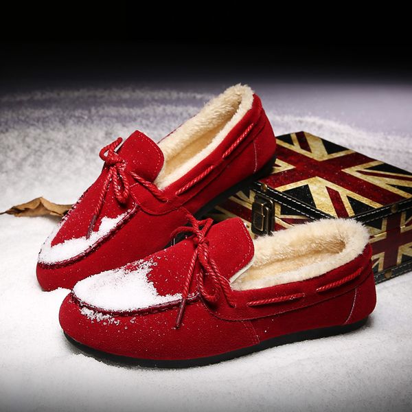 

2017 autumn new products trend of fashion moccosins plus velvet versatile loafers comfortable anti-slip slip-on, Black