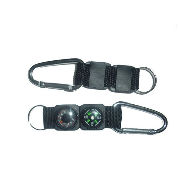 

outdoor campass survival camping hiking mini carabiner keychain compass thermometer travel navigators reloj tactico #yl5