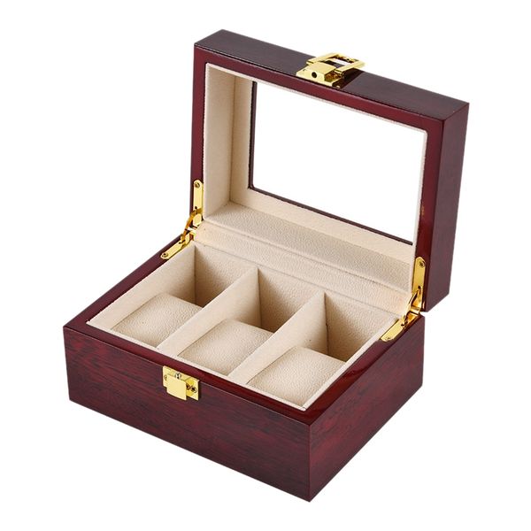 

3-slot wooden watch watch box rectangular storage box for expensive display series 3g, Black;blue