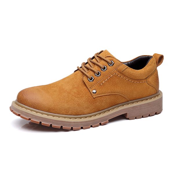 

amzbarley men casual shoes vintage walking shoes non-slip hard-wearing footwear male zapatos de hombre sh090, Black