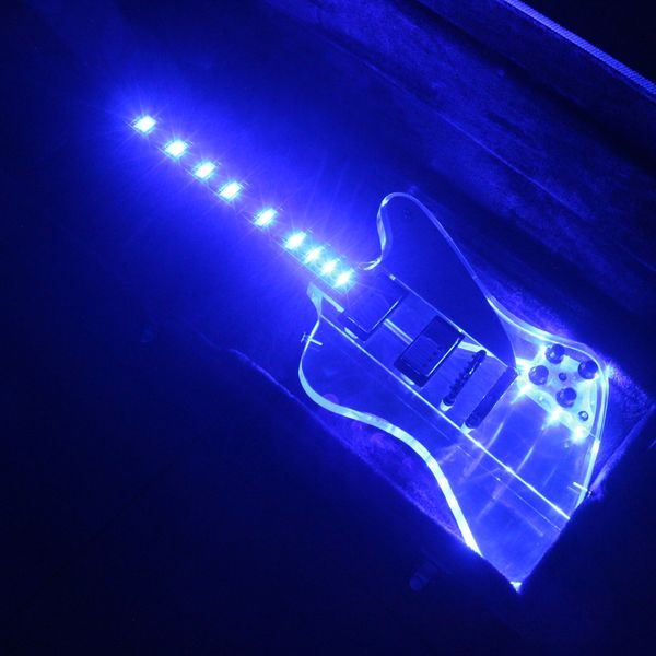 

acrylic crystal led firebird electric guitar/22 f/transparent plexiglass electric guitar/6 string guitar