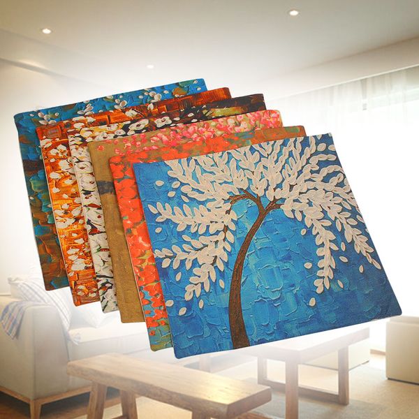 

decorative pillowcase home decoration cushions throw pillow case tree flower oil painting beautiful sofa linen birds cotton