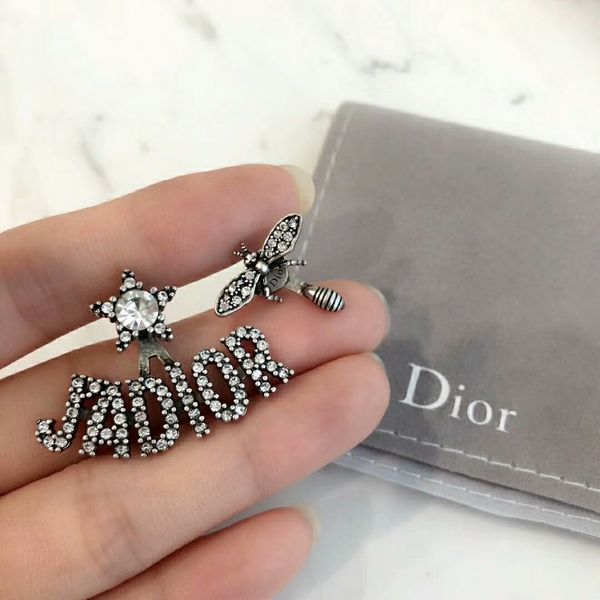 

de2 material paris design earring clip and agate ston in 1.6cm flower shape for women earring jewelry brand gift, Golden;silver