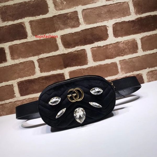 

2020 новый высокое качество бренда дизайн письмо пряжки металла алмазов v-образный талия сумка бархатная кожа женщина 476434 грудь сумка сум