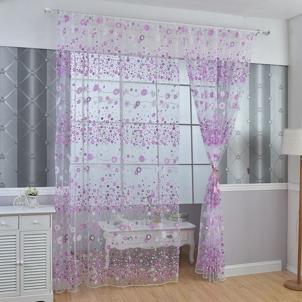 

cute flowers printin offset curtains window screening for living room cortinas para sala de estar dinning room kitchen curtains