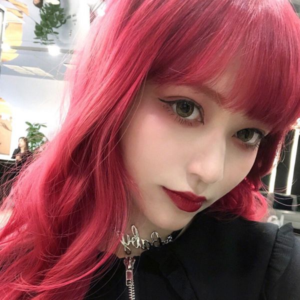 

мода парик градиент цвета длинные вьющиеся волосы большая волна химического волокна дамы длинные волосы парик, Black