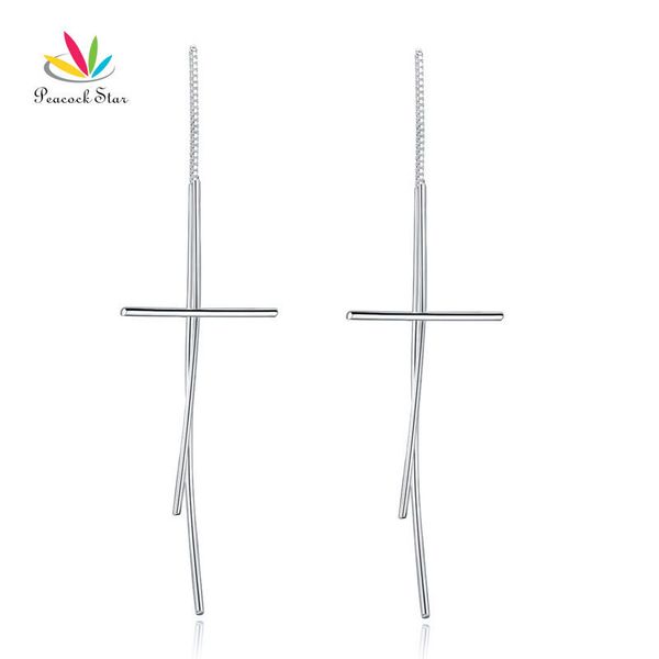 

павлин звезда мотаться падение крест твердого стерлингового серебра 925 пробы серьги длинные cfe8137, Silver