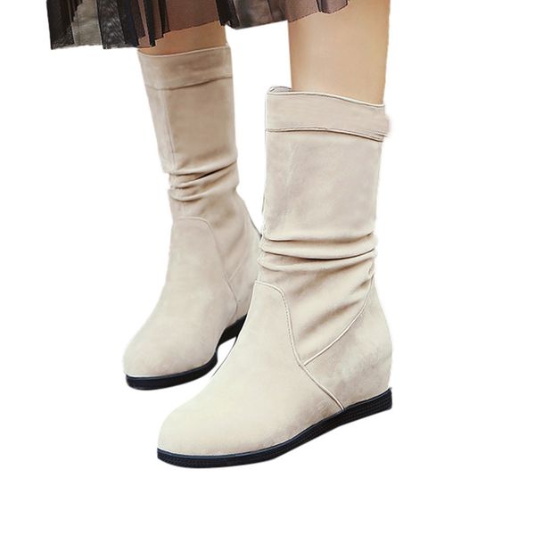

fashion female snow boots winter boots women flat waterproof 2019 shoes botas mujer botas 2019 mid calf woman, Black