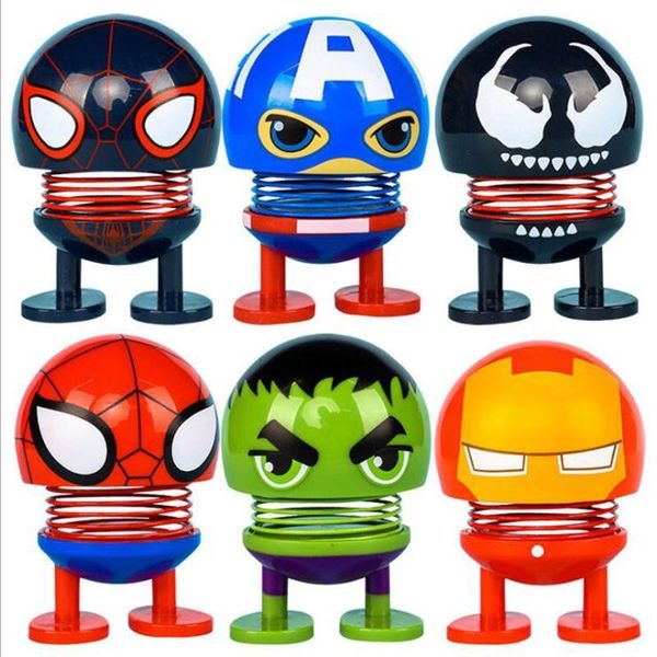 

Avenger haking head doll 6 tyle pvc car decoration wobble head robot novelty funny toy party favor ooa7024